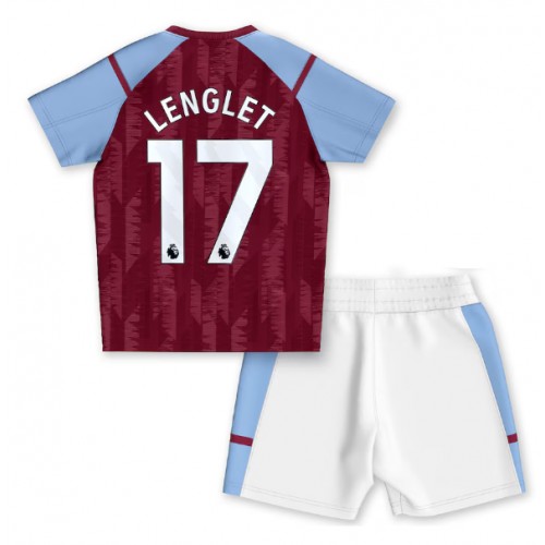 Fotbalové Dres Aston Villa Clement Lenglet #17 Dětské Domácí 2023-24 Krátký Rukáv (+ trenýrky)